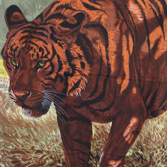 HERMES Bengal Tiger Scarf Muffler Multicolor Silk 88cm x 88cm - Picture 2 of 5